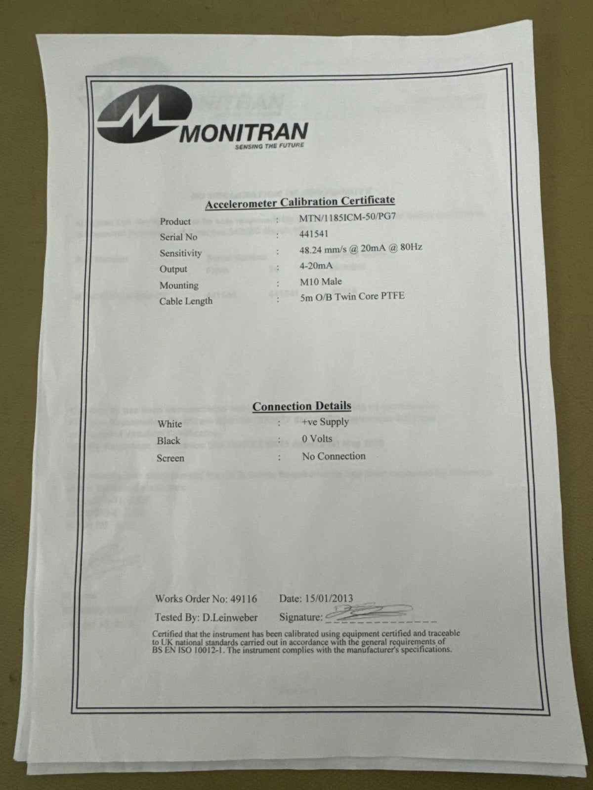 Monitran 11851ICM-50/PG7 – bild 2 av 2