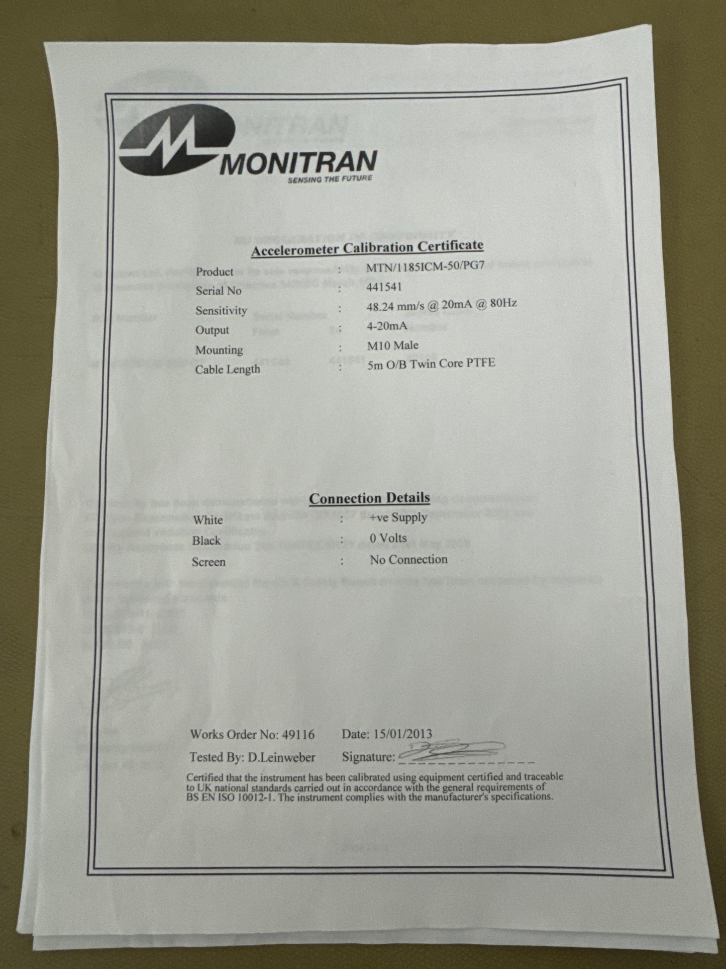 Monitran 11851ICM-50/PG7