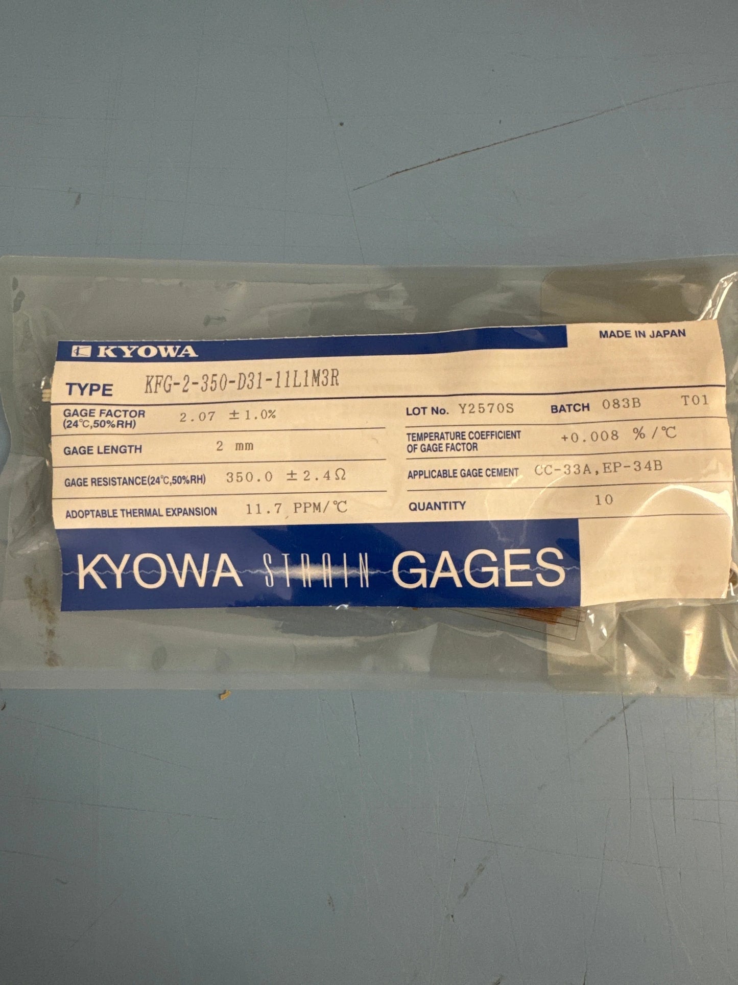 Kyowa strain gauge Kyowa KFG-2-350-D31-11L1M3R for industrial force measurement
